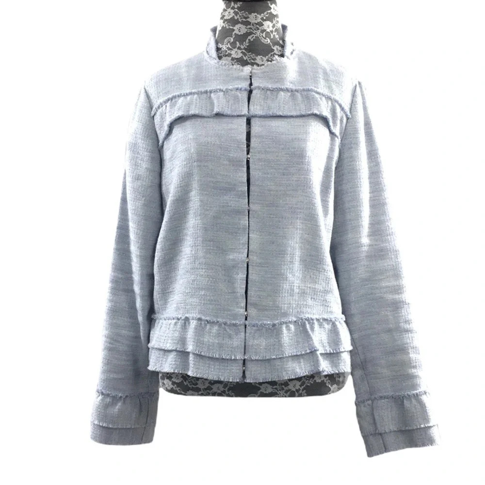 Carlisle Collection Purple Blue Jacket‎ Womens 6 Ruffled Hem